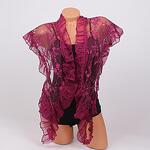 Дантелен дамски шал във виолетово бордо