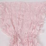 Бледо розов плетен шал с ресни