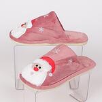Коледни дамски пантофи в цвят пепел от рози - Дядо Коледа