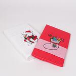 Коледни кърпи в червено и бяло със Снежко и коледно чорапче