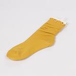 Памучни дамски чорапи в цвят горчица
