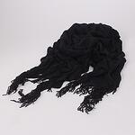 Черен дамски шал с набран ефект