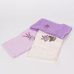Сет хавлиени кърпи в лилав и бял цвят - Лавандула