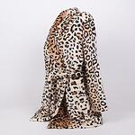 Кафяв дамски халат от софт с леопардов принт