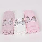 Сет хавлиени кърпи в розово, лилаво и бяло - Колело