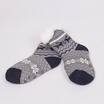 Сиви детски пухкави чорапки с еленчета