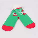 Зелени коледни мъжки чорапи с Дядо Коледа
