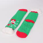 Зелени коледни мъжки чорапи с Дядо Коледа