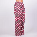 Дамски макси поларен панталон-пижама с бели и червени точки