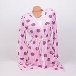 Розов халат и пижама за бременни и родилки с бебче