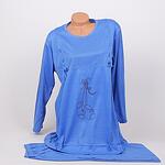 Пижама за родилки и кърмачки на точки в кобалтово син цвят