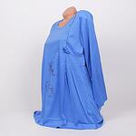 Пижама за родилки и кърмачки на точки в кобалтово син цвят