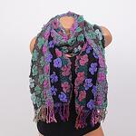 Многоцветен дамски ефектен шал с цветя