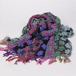 Многоцветен дамски ефектен шал с цветя
