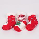 Коледен сет бебешки пухкави чорапки - Дядо Коледа