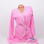 Розов халат и нощница за кърмачки с щъркел