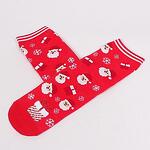 Червени дамски коледни чорапи с Дядо Коледа