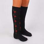 Черни дамски 3/4  чорапи с розички