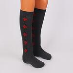Дамски 3/4 чорапи в цвят графит с розички