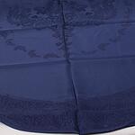 Тъмно синя покривка с орнаменти елипса 160/220