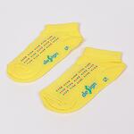 Жълти детски къси чорапи терлик с цветни точки