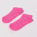 Розови детски къси чорапи терлик с цветни точки