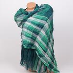 Стилен дамски шал в зелен цвят с четири десена