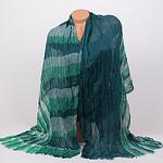 Стилен дамски шал в зелен цвят с четири десена