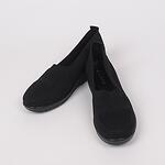 Черни платнени дамски обувки на платформа