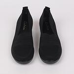 Черни платнени дамски обувки на платформа