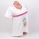 Пижама за бременни и кърмачки в бял и цикламен цвят с бебе