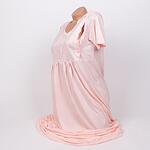 Розов халат и нощница за бременни и кърмачки със сърчица