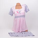 Пижама за бременни и кърмачки в розово и сиво със сърца