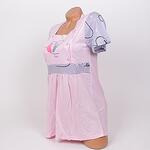 Пижама за бременни и кърмачки в розово и сиво със сърца на точки