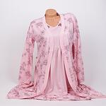 Розов халат и пижама за бременни и кърмачки с цветя