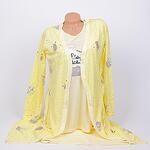 Жълт халат и пижама за бременни и кърмачки с котета