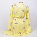 Жълт халат и пижама за бременни и кърмачки с котета
