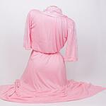 Розов халат и нощница за бременни и кърмачки с дантела