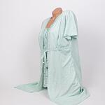 Млечно зелен халат и пижама за бременни със сърца
