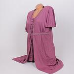 Лилав  халат и пижама за бременни с нежни цветя