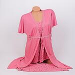 Халат и пижама за бременни на точки в цвят розов руж