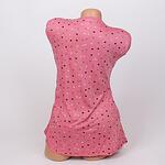 Халат и пижама за бременни на точки в цвят розов руж