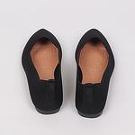 Черни платнени дамски обувки-балеринки