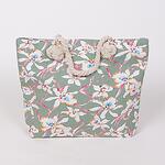 Плажна чанта с пастелно зелено с цветя