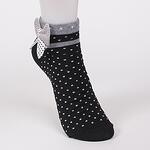 Черни дамски чорапи със сива панделка