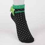 Черни дамски чорапи съсзелена панделка