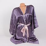 Сатенен халат и нощница в лилав цвят