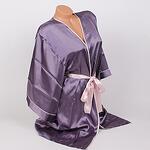 Сатенен халат и нощница в лилав цвят