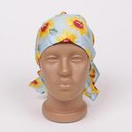 Бебешко синя кърпа за глава с жълти цветя