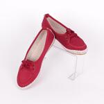 Виненочервени обувки от плат